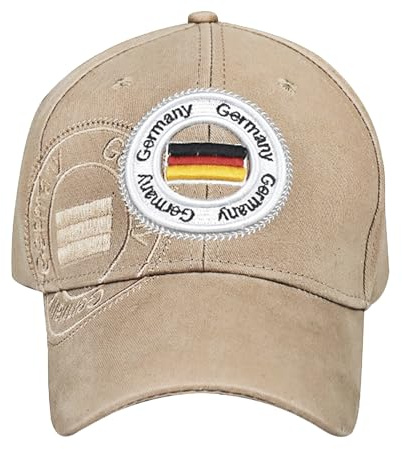RUIXIA Baseballkappe mit deutdche Flagge gestickt Deutschland Cap Einstellbar Schirmmütze Deutschland Basecap Unisex Germany einfarbig Sonnenhut Sporthut für Damen und Herren