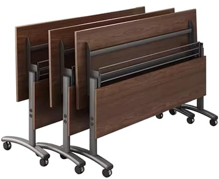 JCWGLY Schreibtisch 3pcs Faltbarer Konferenztisch Mit Klappplatte Und Rollbarem Schulungstisch, Mobiler Besprechungstisch Für Büro-Konferenzräume Und Klassenzimmer(55x20x30in)