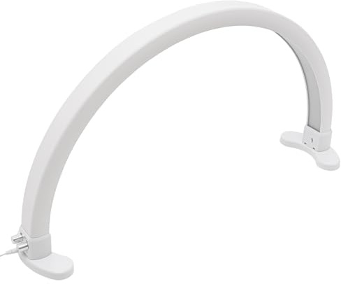 panfudongk LED Schreibtischlampe Dimmbar, Schreibtischlampen Desk Light Study Lamp Schreibtisch Lampe Halbmond Form, Einstellbare Helligkeit 2700K-5600K, Nail Art Lampe für Tisch (Weiß)