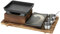 UGCER Japanisches BBQ-Grill-Set, tragbarer Holzkohleofen mit Holzsockel für Yakiniku, Robata, Yakitori, Takoyaki, Camping,B