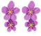 Orecchini a Doppio Fiore, Orecchini a Fiore 3D Orecchini Pendenti Floreali Orecchini a Bottone Boho Orecchini Chic con Fiori Selvatici Gioielli Statement per Donne Ragazze (Viola)