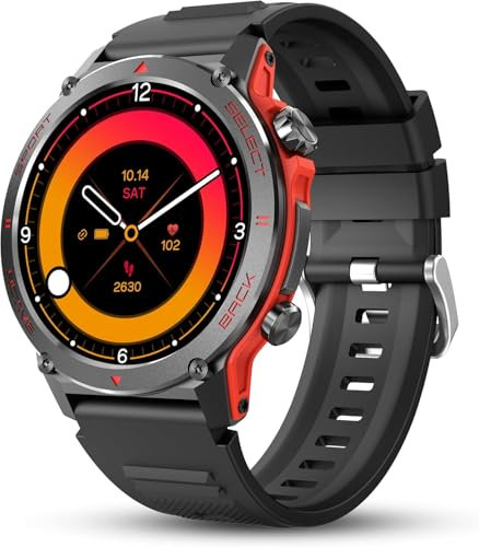 Popglory Reloj Inteligente Hombre, 1,43” AMOLED Smartwatch Deportivo con Llamadas Bluetooth y Responder WhatsApp, Pulsometro, SpO2, Sueño, Podómetro, 110+ Deportivos Pulsera Actividad para Android iOS