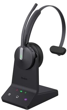 Yealink WH64 Mono UC Headset inkl. Basisstation - Universelle Kompatibilität, EIN-Ohr-Design, Rauschunterdrückung, USB-Anschluss