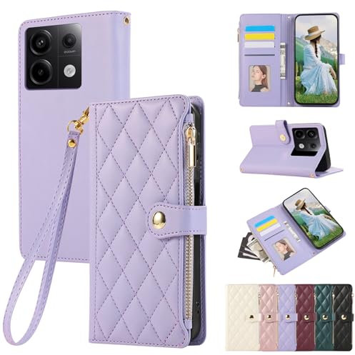 Vaitasy Custodia per Xiaomi Redmi Note 13 Pro 5G Pelle PU Cerniera Custodia a Portafoglio per Redmi Note 13 Pro 5G Custodia con Magnetica Flip Stand Case Cover Viola