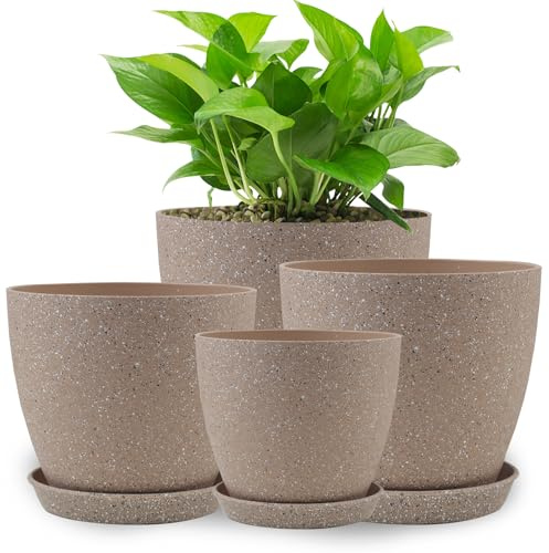 KPUVX Indoor Outdoor Large Plant Pot with Drainage Hole and Rubber Plug for Home Patio Garden