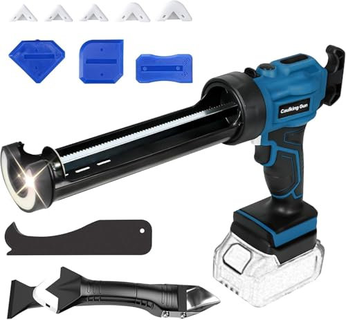 Pistola per Silicone a Batteria Compatibile con Batteria Makita 18V, Pistola per Silicone Professionale Senza Fili con 4 Velocità Regolabili luce LED per Riempire e Sigillare (Batterie non Incluse)