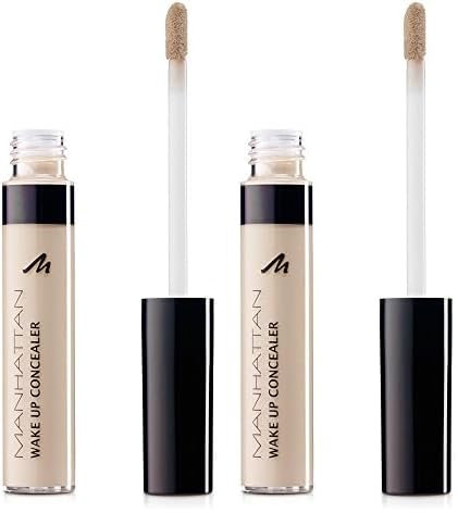 Manhattan Wake up Concealer, Flüssig Concealer zum Abdecken von Augenringen und Rötungen, Farbe Naturelle 1, 1 x 7ml (Packung mit 2)