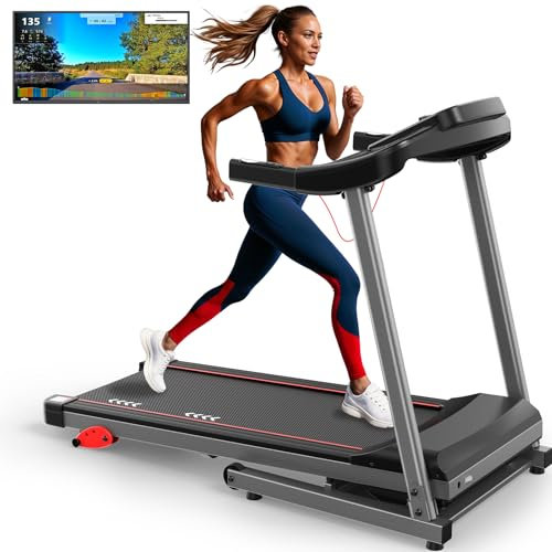 CharonFit T300 Tapis Roulant Elettrico Pieghevole Inclinabile Fino a 12 km/h: Motore da 2,5 CV, 3 Opzioni di inclinazione, Capacità di Carico 120 kg, APP Compatible