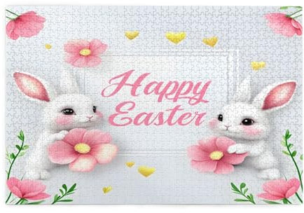 Osterhasen-Puzzles, 1000 Teile, pädagogische, intellektuelle Holzpuzzles, lustige Puzzles, Stressabbau-Puzzles, 75 x 50 cm (L x B)