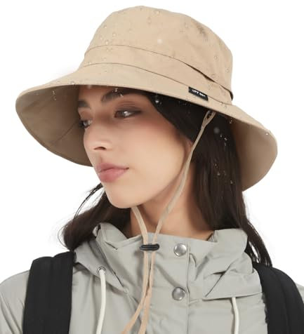 Creekstone Regenhut Damen Herren Wasserdicht, Sonnenhut UV Schutz, Floppy Bucket Hat Eimerhut, Outdoor Hut Faltbar für Wandern Fischerhut (DE/NL/SE/PL, Alphanumerisch, Einheitsgröße, Khaki)