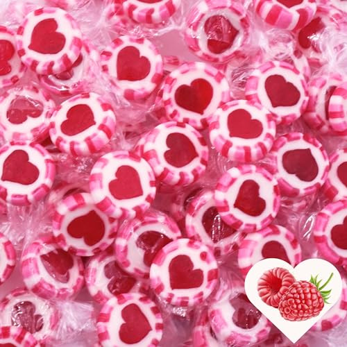 EinsSein Herzbonbons pink-rosa-weiß 4kg | Handgemachte Rocks Bonbons | Süßigkeiten & Gastgeschenke für Hochzeit Taufe Valentinstag Muttertag Kommunion | Essbare Tischdeko Großpackung