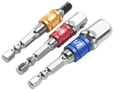Cpolebev 3PCS Buchse Adapter Impact Set Sechskantschaft auf 1/4 3/8 1/2 Erweiterung Konverter Schlagbohrer Treiber Power Handwerkzeuge dreht Bohrmaschine in High Speed Nut Driver