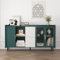 KOMHTOM Armoire de Rangement en MDF avec 3 Portes et 2 Tiroirs,150x40x80cm Armoire Moderne,Buffet en Bois pour Cuisine et Salon (Vert)