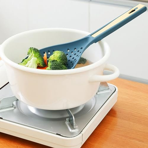 WALFRONT Skimmer Plastic Capacity Spoon of Large Capacity with Clamp/Holder for Boiling Pasta and Kitchen Meatballs