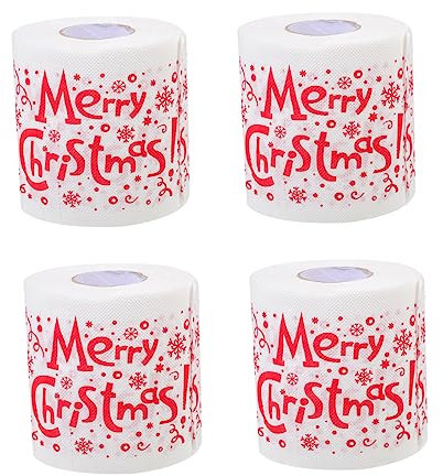 EXAOMBLE 4 Rouleaux Serviettes Papier de Noël Toilette à Motif Parfaites pour Décorations de Fête et Réunions Familiales