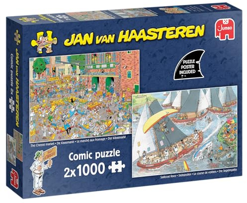 Puzzle: Der Käsemarkt & Die Segelregatta (Jan Van Haasteren) (2 x 1000 Teile)