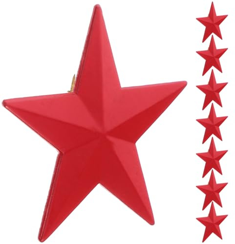 PRETYZOOM 10 Stück Teiliges Rote Fünf zackiger Stern Broschen Aluminium Anstecknadeln für Hüte Kleidung Rucksäcke Modische DIY Abzeichen Vielseitig Einsetzbar als Geschenk