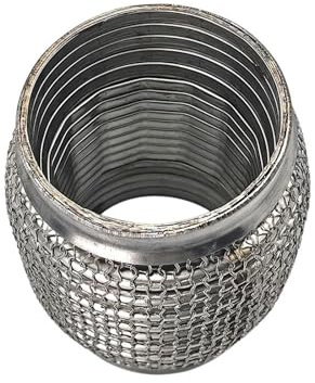 Autoauspuffendrohr ID 45mm Longs 100/150/200mm Edelstahl 304 Flexrohre Auspuffrohrkupplung mit Maschenverriegelung Flexibler Faltenbalg Sportauspuff(45mm-100mm)