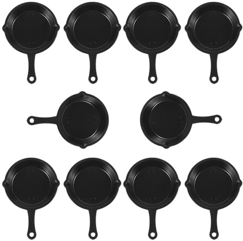 FIXOSHEE 40pcs Mini Frying Pans DIY Plastic Pans Mini House Cookware Models Boys and Girls Toy