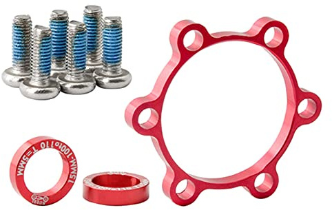 Pegciuho Fahrradnabenadapter Aluminiumlegierung Umrüstsatz mit Zwischenring Und Schrauben Zur Einfachen Montage für Mountainbike Rennrad Reparaturwerkstatt Out, 5mm Rot