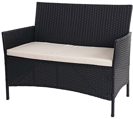 PROREGAL Halden Sitzbank Bank | HxBxT 83x106x60cm | Anthrazit | Kissen Creme