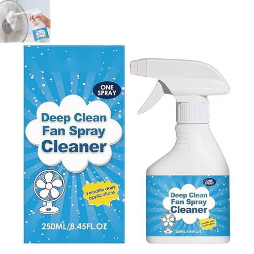 Fan Cleaner Spray,No-Rinse Fan Cleaner Spray,250ML Powerful FanCleaner- Effortless Fa-n BladeCleaner,Quick Wipe Clean,Extends Fa-n Lifespan,for Household Fans,No Disassembly Need