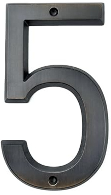 Numero Civico Bronzo invecchiato 152 mm Numero civico molto grande indirizzo porta In lega di zinco Montaggio a vite Segno esterno # 0-9(5)