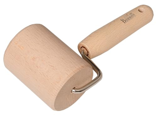 Birkmann, Teigroller, gerade, ideal für eckige Backformen, aus unbehandeltem Buchenholz, mit ergonomischem Griff und Aufhängeöse, nachhaltig, langlebig, Länge 15 cm, Ø 5,5 cm