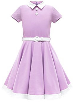 BlackButterfly Bambini Abito Vintage Clarity Anni '50 Lucy (Lilla, 13-14 Anni)