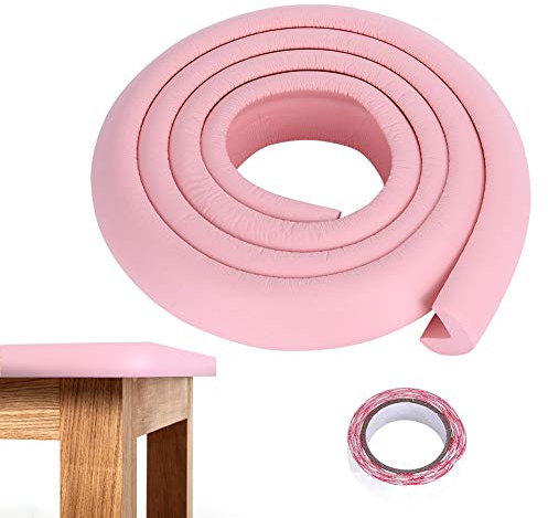 Striscia paracolpi in gomma per bambini, protezioni 2M bordo tavolo paraspigoli anticaduta protezione per angolari per mobili di diverse dimensioni, adatto per la casa, scuola materna(Rosa)