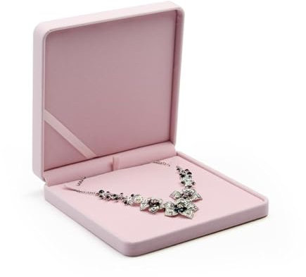 Oirlv Pink Velvet Pendant Box Big Necklace/Chunky Necklace Gift Box Jewelry Storage Case