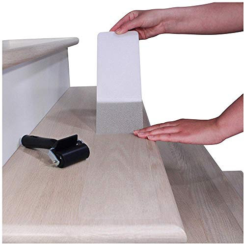 Antirutschstreifen Treppe Set rutschfest Stufenmatten Transparent Rutsch Streifen Treppenstufen Matten Rutschschutz 15 Rollen Transparente Antirutschstreifen mit Installationsrolle (15x80cm)