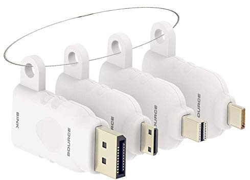 Universal-HDMI-Adapter-Ring-Set mit Sicherheitsschlaufe, 4K USB C, Displayport, Mini DP, Universal-HDMI-Adapter-Set, HDMI-Ring