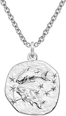 trendor Sternzeichen Fische mit Halskette Silber 925 Tierkreiszeichen Anhänger Sterlingsilber für Damen, Herren oder Kinder, 08443-45 45 cm