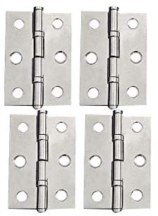 YOFASEN Bisagras Plegables de Acero Inoxidable - Bisagras Pequeñas Bisagra Gabinete Bisagra Grande Bisagras de Mueble, Plateado, 2 pulgada(48x34x1.2mm) - 4pcs