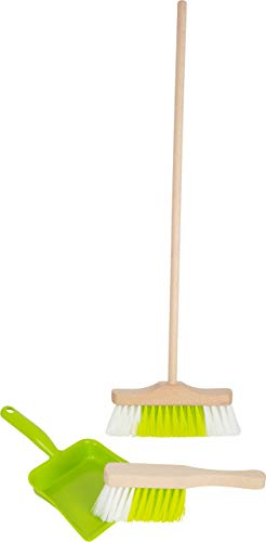 small foot Kehr-Set mit Besen, grün aus Holz und Kunststoff, Robustes Haushaltsspielzeug, ab 3 Jahren, 11767 Spielzeug