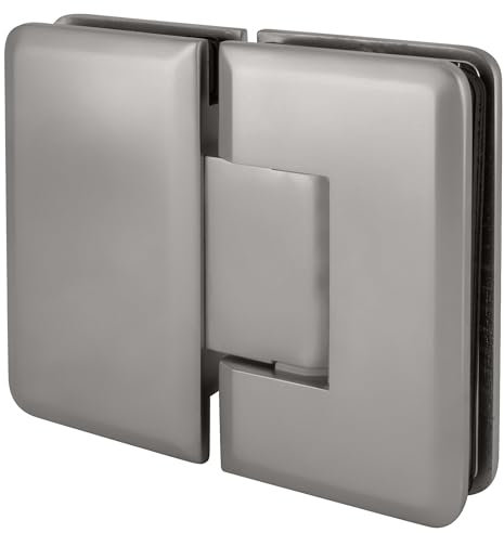 Brixwell H-MB180GTGA-SA - Cerniera regolabile per montaggio su vetro, serie Majestic, 180 gradi, satinata