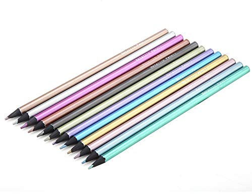 Fdit Farbiges Stiftset Umweltfreundliche, modische, haltbare, ungiftige Metallic-Farbstifte, die für Kinder, die Liebhaber malen, leicht zu spitzen sind