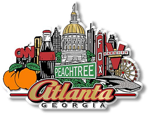 Atlanta City Magnet by Classic Magnets, Collectible Souvenirs Made in The USA, 4.2 x 3.2