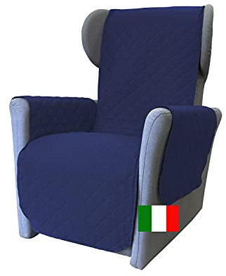 Moonange - 1-Sitzer Sesselbezug mit Armlehnen - 55 cm Sitzfläche - Wasserdichter Sesselbezug - rutschfest - schmutzabweisend - wendbar - Kratzfest - frostbeständig - blau