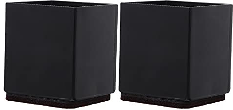 VICASKY Schreibtisch 2Pcs Stuhl Bein Protektoren M?Bel Steigleitungen mit Filz Carbon Material für Bett Tisch Stuhl Sofa Couch Aufzüge Abdeckung Protector Pads 6X6cm Schwarz Stühle