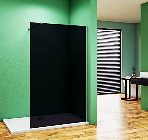 Walk in Dusche 120cm Duschabtrennung Duschwand Rauchglas Seitenwand mit Glasschutzfolie H200cm