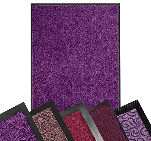 Schmutzfangmatte LILA - XXL Teppich für Flur Eingang Eingangsbereich innen & außen - Türmatte Sauberlaufmatte Fußabtreter Fussmatte - rutschfest & pflegeleicht (60 x 90 cm, Performa 48)