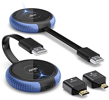 Émetteur et Récepteur HDMI sans Fil, 4K/5G HDMI Wireless Portée 164FT/50M Récepteur Vidéo/Audio en Streaming HD de Caméra/PC/Portable/PS5/Blu-Ray vers Moniteur/Projecteur, Prise en Charge Multilingue