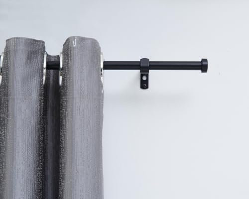 ACAZA Tringle Rideau Extensible de 240 à 340cm - Fixation Murale - Tringle Réglable Décorative pour Fenetre - Acier - Noir