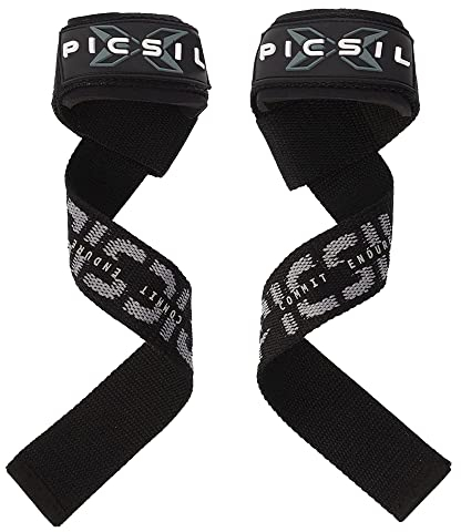 PICSIL Straps – Handgelenkbandagen für Gewichtheben, Elastische Trainingsstraps, Unterstützung und Stabilität beim Powerlifting, Calisthenics und Bodybuilding (Schwarz)