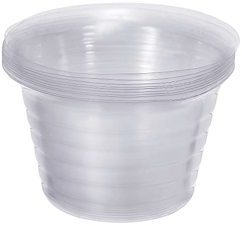 sourcing map Plant Pot Saucer 5 Inch Plastic Round Flower Drip Tray for Indoor Outdoor, Clear Pack of 10