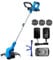 WISETOOL Weed Wacker Battery Powered, 20V Cordless String Trimmer & Edger, 12 Inch Weed Eater with 3 Spools, Edger Lawn Tool with 90 Degree Adjustable Head, with 2.0Ah Battery and Fast Charger