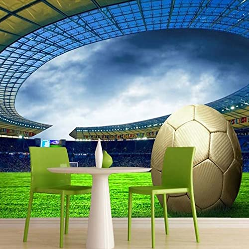 BOEERLCNL 3D Football Photo Wallpaper Sports Football Themed Stadium Murals Living Room Bar Bedroom Wall Art