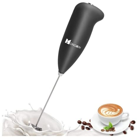 Milchaufschäumer | Milchaufschäumer Stab | Edelstahl | Milk Frother | Geeignet für Milch, Kaffee, Eier, Saucen, Milchshakes | 2 AA-Batterien (nicht enthalten) | Milchquirl